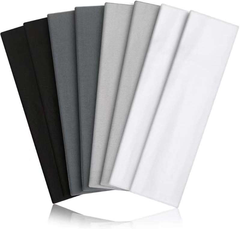 Skiennix 8PCS Non-Slip Sports Headbands - Elastic & Soft for Absorbing Sweat | Perfect for Workouts & Travel