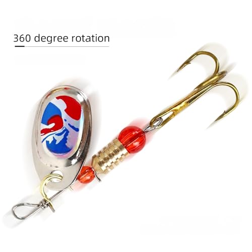 KINGFOREST 2 Pack 2-Inch Fishing Spinnerbaits for Bass Trout Salmon Walleye - Hard Metal Lures Kit with Tackle Box