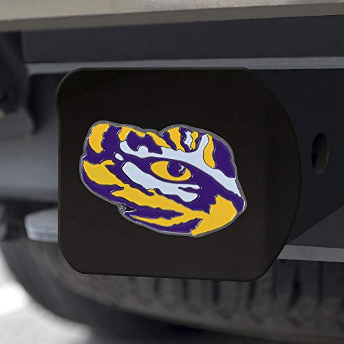 LSU Tigers Black Metal Hitch Cover with 3D Logo Emblem