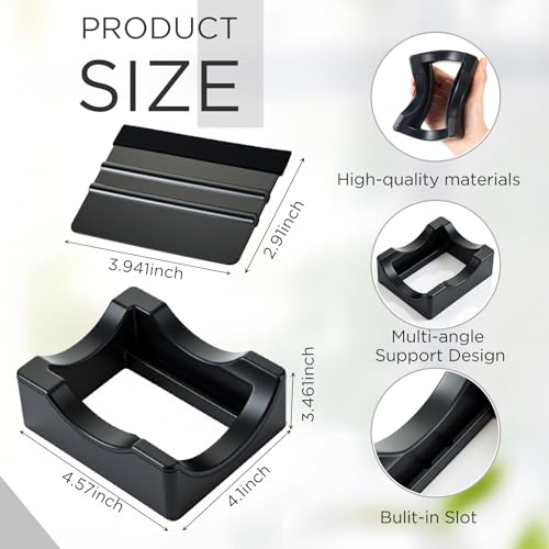 Silicone Cup Cradle for Tumblers with Slot & Squeegee - Black