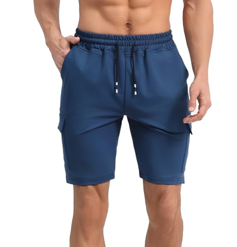 Men's Athletic Shorts with Double Pockets for Fitness & Running