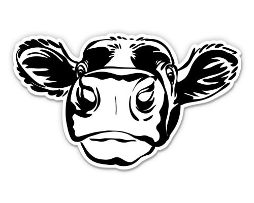 Cow Black and White Vinyl Sticker - 3" Waterproof Decal for Car, Laptop, Water Bottle