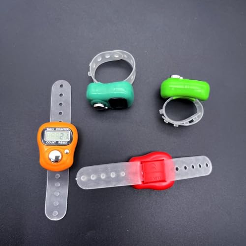 Mini Digital Tally Counter Ring - 4 Pack with LCD Display