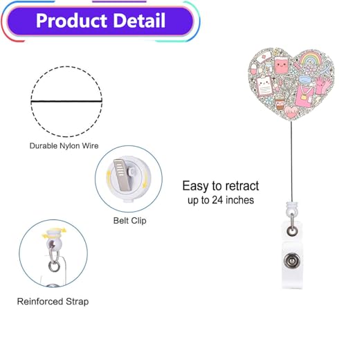 Retractable Badge Reel - Cute Silver Holder for Nurses & Doctors