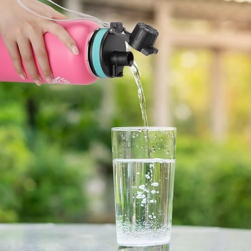 Auto Flip Lid for Wide Mouth Water Bottles - 12 to 64 oz
