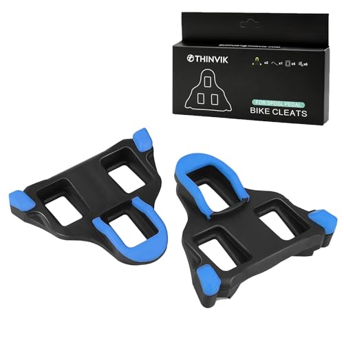Thinvik SPD-SL 3-Hole Bike Cleats SH11 Blue for Road Shoes Compatible with Shimano Pedals