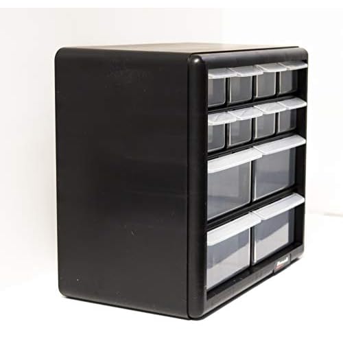 Homak 12-Drawer Parts Organizer, Black, HA01012001