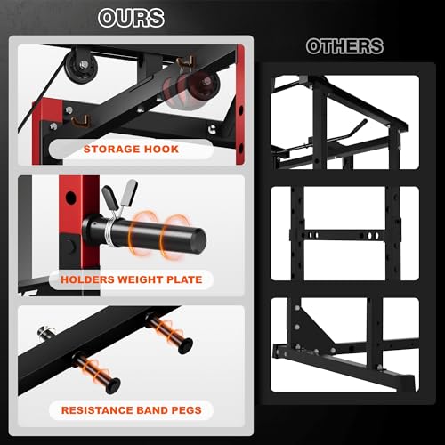 S21 Power Cage - Multi-Function Squat Rack with Cable Crossover - Red