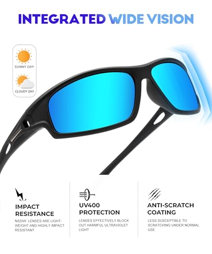 Polarized Sports Sunglasses for Men & Women - UV400 Protection