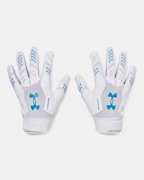 Under Armour Mens F9 Nitro Novelty Football Gloves White/Gray/Taupe XX-Large
