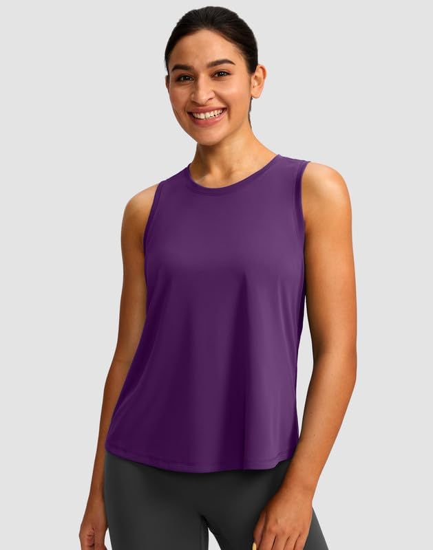 Skiennix Women's Racerback Athletic Tank Top - Sleeveless Loose Fit Yoga & Running Shirt