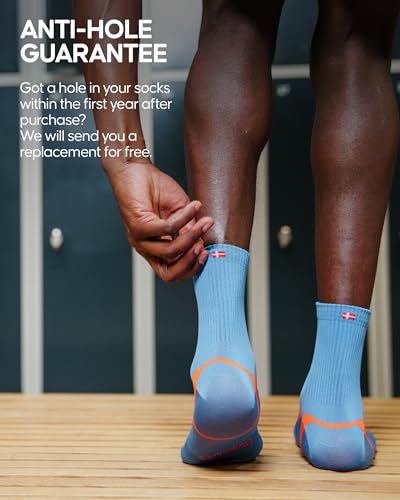 Danish Endurance Athletic Quarter Socks 3 & 5 Pack, Breathable & Fast-Dry, Large Black