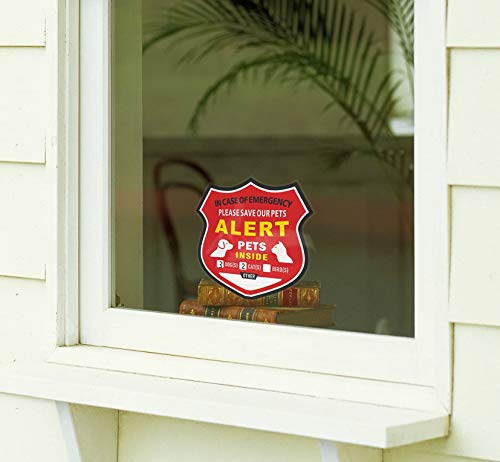 Pet Alert Stickers Set - Emergency Rescue Window Decals & Cards