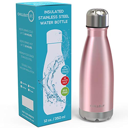 Insulated Stainless Steel Water Bottle - 12oz Rose Gold
