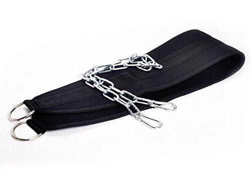 HemeraPhit Pull-Up Belt Weighted Dip Belt with Double D-Ring Chain, 200 lb Capacity