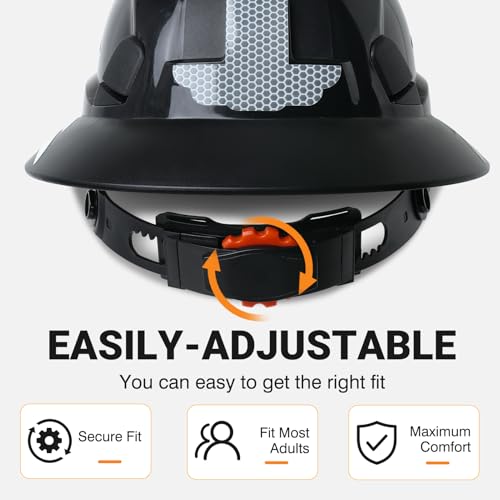 Full Brim Hard Hat Vented Safety Helmet for Construction OSHA Approved Cascos De Construccion ABS Work Hard Hat for Men Women