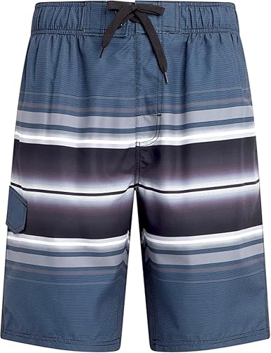Kanu Surf Men's Wade Swim Trunks Medium Linear Navy 5.5-9 Inch Inseam Quick-Dry
