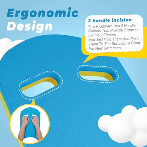 Biguphate Swim Kick Board - 17x11.5in EVA Foam Training Aid for Swimmers