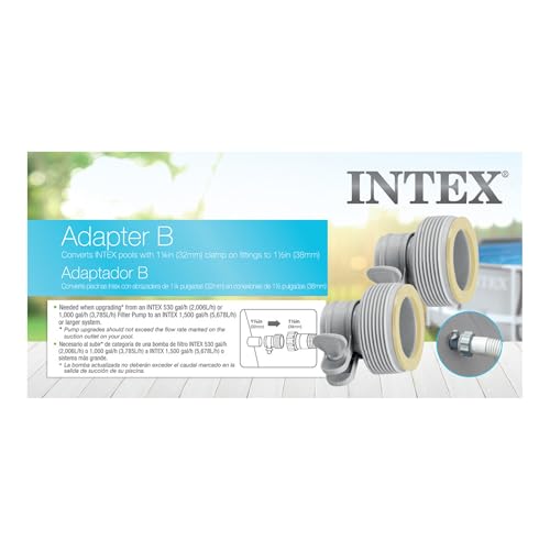 Type B Pool Hose Adapter Set - Converts 1.25in Clamp to 1.5in Screw-On