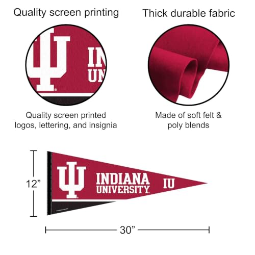 Full Size Indiana Hoosiers Pennant Flag - 12x30 Inches
