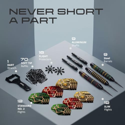 IgnatGames Soft Tip Darts 9-Pack for Electronic Dartboards with 3 Grip Options