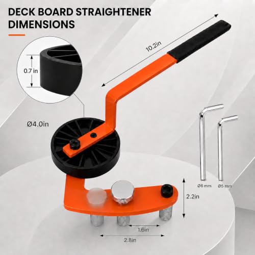Heavy-Duty Deck Board Straightening Tool - Carbon Steel Deck Lever for Composite & Wood Decks