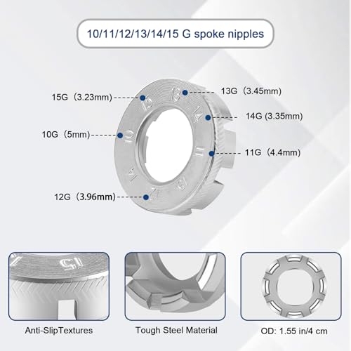6-in-1 Bicycle Spoke Wrench Tool - Hardened Steel Rim Truing Kit