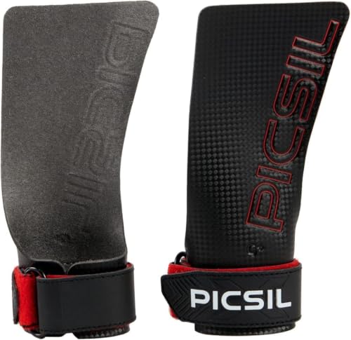 PICSIL RX Carbon Fibre Gym Grips with Chalk | Lightweight, Secure Hand Protection