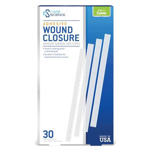 Adhesive Wound Closure Strips - 1/4 x 4 in, 30 Count