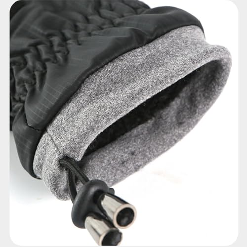 Waterproof Winter Ski Gloves for Men & Women - Medium, Solid Black
