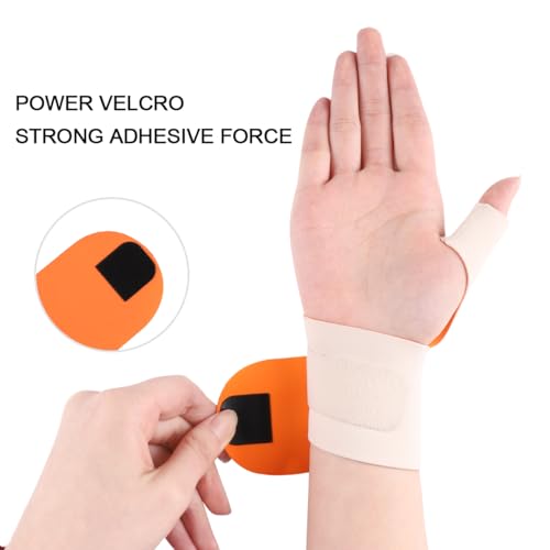 Thumb Wrist Brace Left Hand - Adjustable Compression Sleeve for Pain Relief - Medium Left / Nude