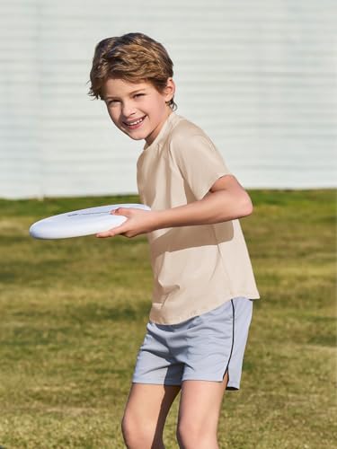 Boys Quick-Dry Athletic Performance T-Shirt - Light Khaki, 9-10 Years