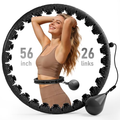 Weighted Hula Infinity Fitness Hoop - 26 Detachable Knots - Black