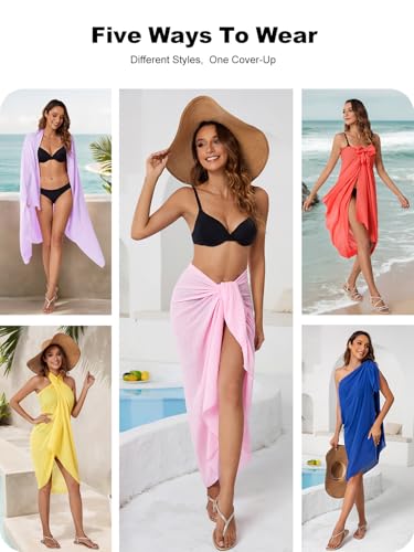 QIANXIZHAN Women's Black Swimsuit Cover Up Beach Sarong Wrap - One Size