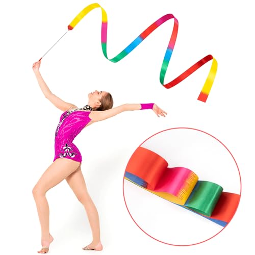 10PCS Dance Ribbons Set - Gymnastics Wand for Artistic Dance, Small