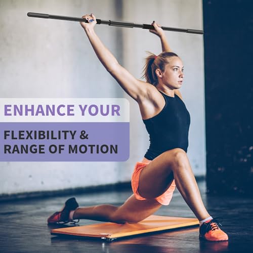 Adjustable Yoga Stick - 58 Inch Sturdy Alloy Steel for Stretching and Balance