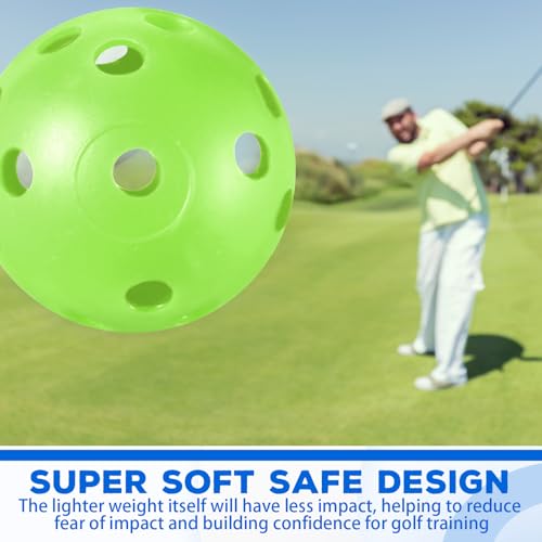 24 Pack Multicolor Practice Golf Balls - Limited Flight Plastic Training Balls