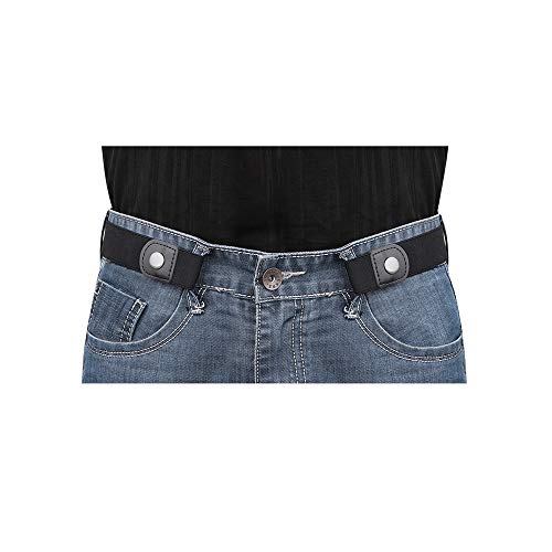 Invisible Elastic Stretch Belt for Men & Women 24-35in Black No Buckle