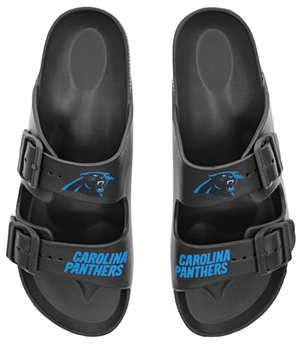 NFL Team Logo Double Buckle Women's Sandals - Carolina Panthers