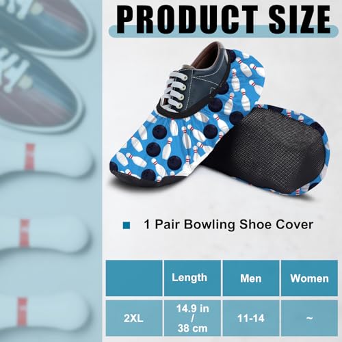 Geyoga 2 Pcs Bowling Shoe Covers Protector Multicolor XX-Large Stylish