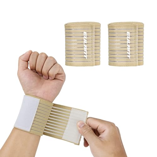 Adjustable Compression Wrist Support Brace - 2 Pcs, Beige 40cm