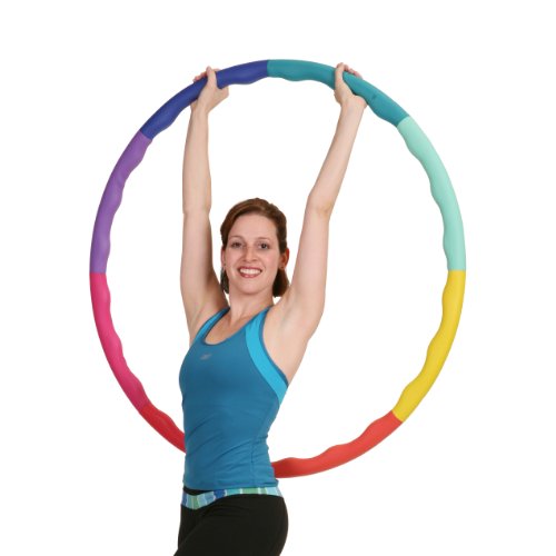 Weighted Hula Hoop 3.3lb Large Rainbow Exercise Hoop for Fat Loss & Fitness
