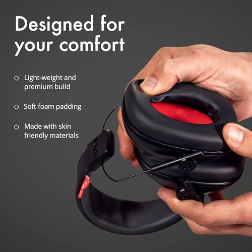 Alpine Defender Adult Earmuffs for Noise Reduction - Premium Noise Protection Headphones for Study, Focus, Work & Sensory Overload - Light-Weight Design - Adjustable Headband - All Day Comfort - 22dB