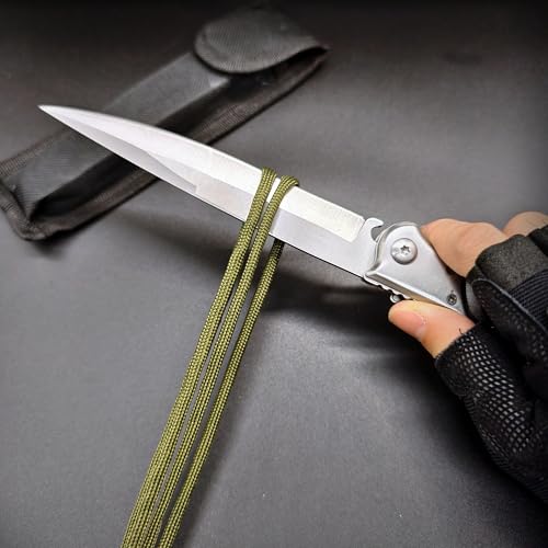 12-Inch Folding Pocket Knife with Stainless Steel Blade & Locking Mechanism