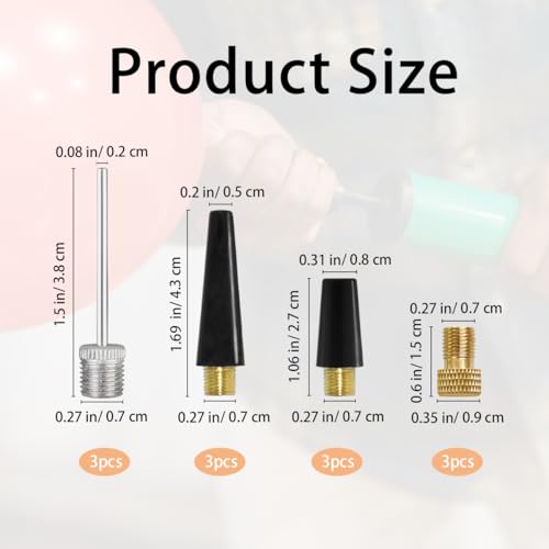12-Piece Ball Pump Needle and Nozzle Inflator Adapter Kit