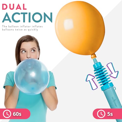 Mini Air Pump - 2-Way Dual Action Balloon Inflator for Events