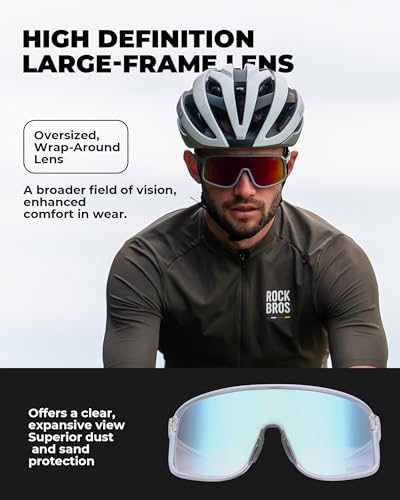 Photochromic Sports Sunglasses UV400 Lightweight - Black to Grey