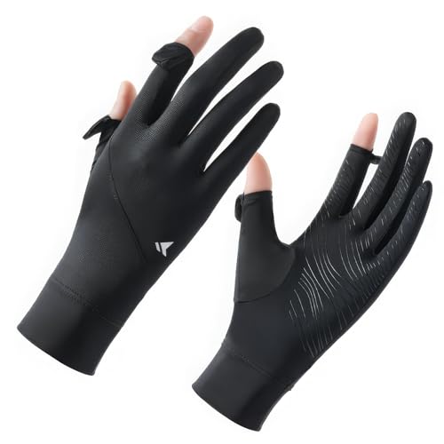 Fingerless Sun Gloves for Women - UV Protection UPF 50+ - Black