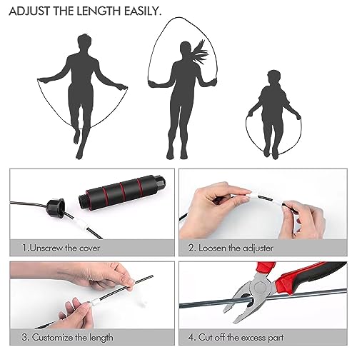 Adjustable Tangle-Free Speed Jump Rope - Red