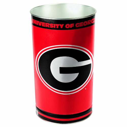 Georgia Bulldogs Metal Wastebasket - 15 Inches Tall